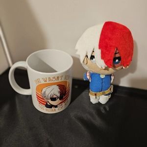 HAPPYSUN 6 Inches Plush Dolls Anime Shoto Todoroki Mug